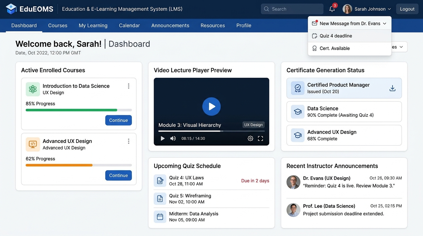 EduEOMS Learning Management System